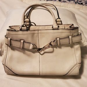 Off white Coach leather handbag
